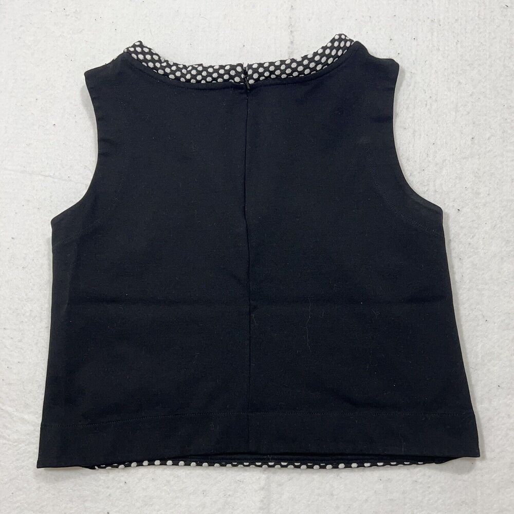 Banana Republic Women's XS Black & White Sleeveless Polka Dot Zip Up Crop Top - Picture 8 of 12